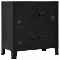 Buy 🛒 VidaXL Filing Cabinet with 4 Doors Industrial Black 29.5"x15.7"x31.5" Steel ✨