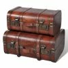 Brand new 😀 VidaXL Wooden Treasure Chest 2 pcs Vintage Brown 💯