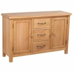 Outlet 🔥 VidaXL Sideboard with 3 Drawers Solid Oak Wood 43.3"x13.2"x27.6" 🌟