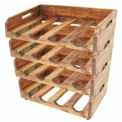 Cabinets & Storage Sales 10 Best Pirce โ๏ธ VidaXL Wine Racks 4 pcs for 16 Bottles Solid Reclaimed Wood ๐