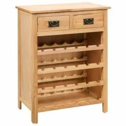 New 🧨 VidaXL Wine Cabinet 28.3"x12.5"x35.4" Solid Oak Wood 🧨