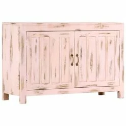 Deals 🛒 VidaXL Sideboard Light Pink 43.3"x13.8"x27.6" Solid Mango Wood 🎉