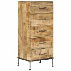 New 💯 VidaXL Chest of Drawers 17.7"x13.8"x41.7" Solid Mango Wood 🔥