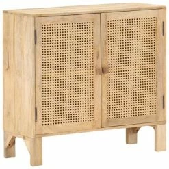 Wholesale 🧨 VidaXL Sideboard 31.5"x11.8"x28.7" Solid Mango Wood and Natural Cane 🛒