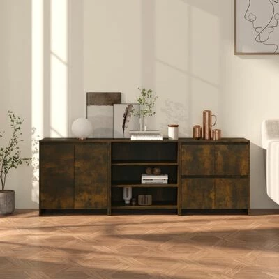 Cheapest π VidaXL 3 Piece Sideboard Smoked Oak Engineered Wood π€© 2 Cheapest π VidaXL 3 Piece Sideboard Smoked Oak Engineered Wood π€© - Image 2