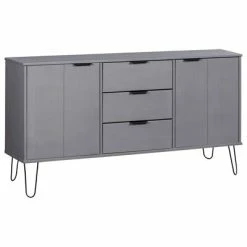 Best reviews of ⌛ VidaXL Sideboard "New York Range" Gray Solid Pine Wood ✔️