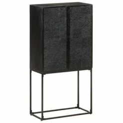 Promo 💯 VidaXL Sideboard Black 23.6"x11.8"x47.2" Solid Acacia and Mango Wood 🤩