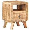 Budget ✨ VidaXL Bedside Cabinet 11.8"x11.8"x16.1" Rough Mango Wood 🔔