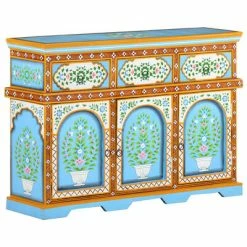 Best deal ๐ VidaXL Hand-Painted Sideboard Multicolor 43.3"x11.8"x29.9" Solid Mango Wood ๐งจ