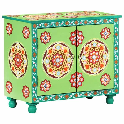 Wholesale ✔️ VidaXL Hand Painted Sideboard Multicolor 27.6"x13.8"x23.6" Solid Mango Wood ❤️ 1 Wholesale ✔️ VidaXL Hand Painted Sideboard Multicolor 27.6"x13.8"x23.6" Solid Mango Wood ❤️