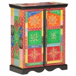 Flash Sale โ๏ธ VidaXL Hand Painted Sideboard 23.6"x11.8"x29.5" Solid Mango Wood ๐