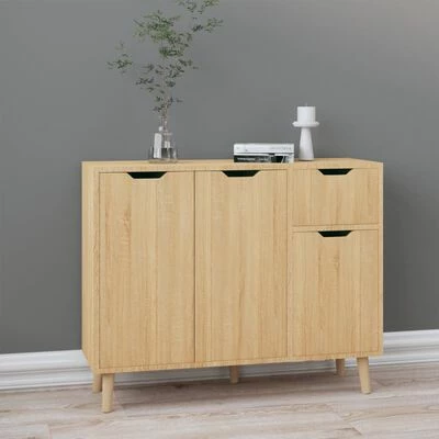 Discount ๐ฅ VidaXL Sideboard Sonoma Oak 35.4"x11.8"x28.3" Engineered Wood ๐ 2 Discount ๐ฅ VidaXL Sideboard Sonoma Oak 35.4"x11.8"x28.3" Engineered Wood ๐ - Image 2