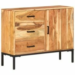 New 🌟 VidaXL Sideboard 34.6"x11.8"x28.7" Solid Acacia Wood ⌛