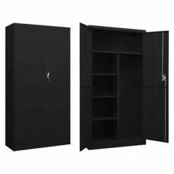 Top 10 😍 VidaXL Locker Cabinet Black 35.4"x15.7"x70.9" Steel 💯