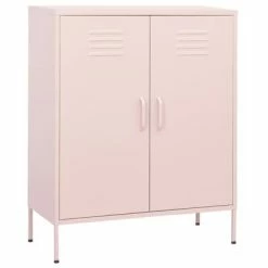 Discount 🛒 VidaXL Storage Cabinet Pink 31.5"x13.8"x40" Steel 😉