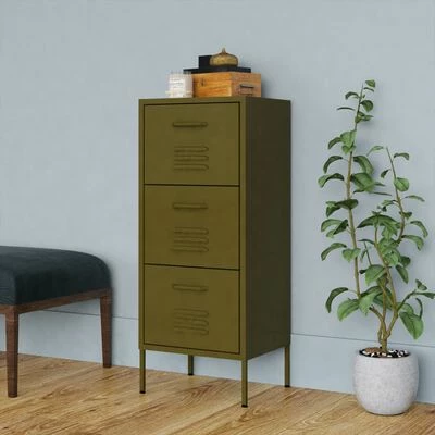 Best deal 🤩 VidaXL Storage Cabinet Olive Green 16.7"x13.8"x40" Steel ⭐ 2 Best deal 🤩 VidaXL Storage Cabinet Olive Green 16.7"x13.8"x40" Steel ⭐ - Image 2