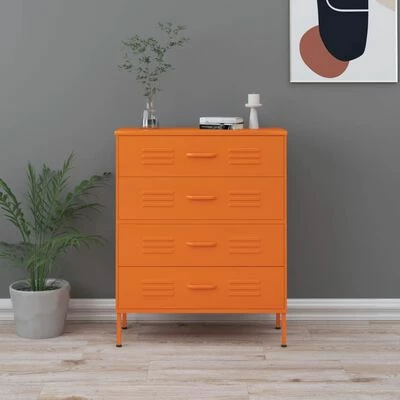 Buy π VidaXL Chest of Drawers Orange 31.5"x13.8"x40" Steel π 2 Buy π VidaXL Chest of Drawers Orange 31.5"x13.8"x40" Steel π - Image 2