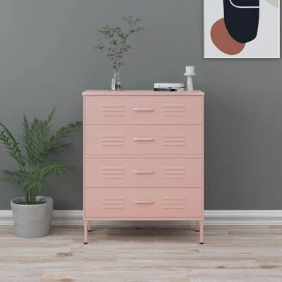 Wholesale π VidaXL Chest of Drawers Pink 31.5"x13.8"x40" Steel π€© 2 Wholesale π VidaXL Chest of Drawers Pink 31.5"x13.8"x40" Steel π€© - Image 2
