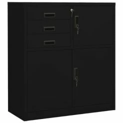 Cheap ❤️ VidaXL Office Cabinet Black 35.4"x15.7"x40.2" Steel ✨