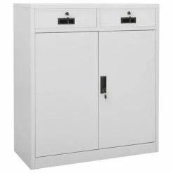 Promo 👍 VidaXL Office Cabinet Light Gray 35.4"x15.7"x40.2" Steel 😉