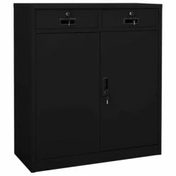 Budget 👏 VidaXL Office Cabinet Black 35.4"x15.7"x40.2" Steel 🌟