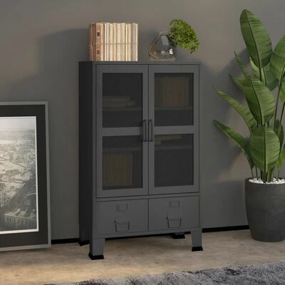 Cheap 😍 VidaXL Industrial Storage Cabinet Anthracite 27.6"x15.7"x45.3" Metal ✔️ 2 Cheap 😍 VidaXL Industrial Storage Cabinet Anthracite 27.6"x15.7"x45.3" Metal ✔️ - Image 2