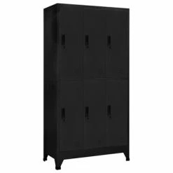 Deals 🧨 VidaXL Locker Cabinet Black 35.4"x17.7"x70.9" Steel 😀