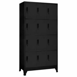 Cheapest ✨ VidaXL Locker Cabinet Black 35.4"x17.7"x70.9" Steel 👏