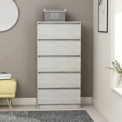 Cheapest ⭐ VidaXL Drawer Sideboard Concrete Gray 23.6"x13.8"x47.6" Engineered Wood ✨ 2 Cheapest ⭐ VidaXL Drawer Sideboard Concrete Gray 23.6"x13.8"x47.6" Engineered Wood ✨ - Image 2