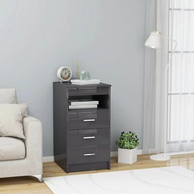 Best deal βοΈ VidaXL Drawer Cabinet High Gloss Gray 15.7"x19.7"x29.9" Engineered Wood π― 2 Best deal βοΈ VidaXL Drawer Cabinet High Gloss Gray 15.7"x19.7"x29.9" Engineered Wood π― - Image 2