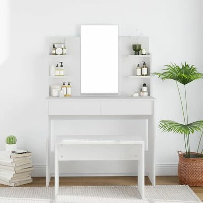 Coupon 𧨠VidaXL π Dressing Table with Mirror White 37.8"x15.7"x55.9" π 2 Coupon 𧨠VidaXL π Dressing Table with Mirror White 37.8"x15.7"x55.9" π - Image 2
