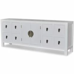 Cabinets & Storage Sales 6 Best Sale ๐งจ VidaXL Wooden Sideboard Asian Style with 8 Drawers and 2 Doors โจ