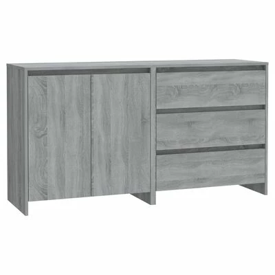 Budget 😉 VidaXL 2 Piece Sideboard Gray Sonoma Engineered Wood 💯 1 Budget 😉 VidaXL 2 Piece Sideboard Gray Sonoma Engineered Wood 💯