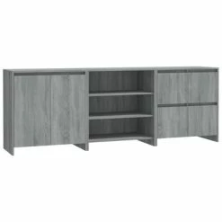 Deals 🥰 VidaXL 3 Piece Sideboard Gray Sonoma Engineered Wood 🎉