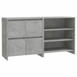 Cheapest 😍 VidaXL 2 Piece Sideboard Concrete Gray Engineered Wood 💯