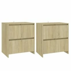 Best deal ๐ VidaXL Sideboards 2 pcs Sonoma Oak 27.6"x16.1"x29.5" Engineered Wood ๐ฅ