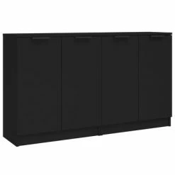 Cheap 🛒 VidaXL Sideboards 2 pcs Black 23.6"x11.8"x27.6" Engineered Wood 🤩