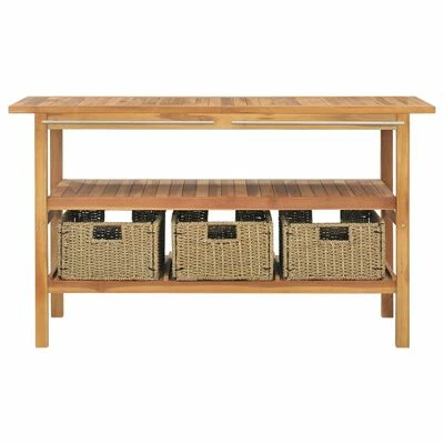 Best deal ⌛ VidaXL Bathroom Vanity Cabinet with 3 Baskets Solid Wood Teak 52"x17.7"x29.5" ⌛ 2 Best deal ⌛ VidaXL Bathroom Vanity Cabinet with 3 Baskets Solid Wood Teak 52"x17.7"x29.5" ⌛ - Image 2