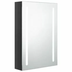 Wholesale 😉 VidaXL LED Bathroom Mirror Cabinet Shining Black 19.7"x5.1"x27.6" ❤️