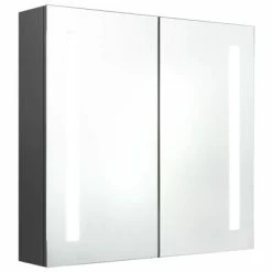 Top 10 🔔 VidaXL LED Bathroom Mirror Cabinet Gray 24.4"x5.5"x23.6" ⭐