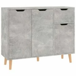 New π VidaXL Sideboard Concrete Gray 35.4"x11.8"x28.3" Engineered Wood π