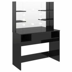 Buy β¨ VidaXL Makeup Table with LED Lights 39.4"x15.7"x53.1" MDF Shining Black β¨