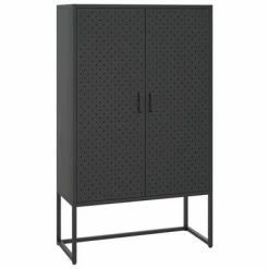 Budget 😍 VidaXL Highboard Black 31.5"x13.8"x53.1" Steel 👏