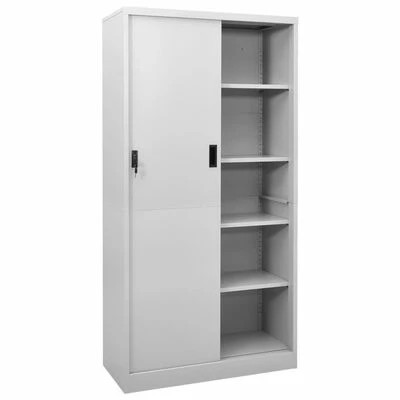 Best Sale ๐ฏ VidaXL Office Cabinet with Sliding Door Light Gray 35.4"x15.7"x70.9" Steel ๐ฏ 2 Best Sale ๐ฏ VidaXL Office Cabinet with Sliding Door Light Gray 35.4"x15.7"x70.9" Steel ๐ฏ - Image 2