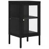Promo 🥰 VidaXL Sideboard Black 15"x13.8"x27.6" Steel and Glass 🎁