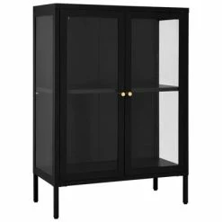 Buy ⭐ VidaXL Sideboard Black 29.5"x13.8"x41.3" Steel and Glass 🔥