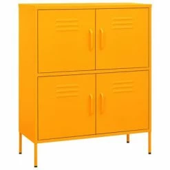 Hot Sale ❤️ VidaXL Storage Cabinet Mustard Yellow 31.5"x13.8"x40" Steel 🔔