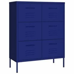Wholesale 😀 VidaXL Drawer Cabinet Navy Blue 31.5"x13.8"x40" Steel ⌛