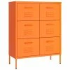 Best Pirce ❤️ VidaXL Drawer Cabinet Orange 31.5"x13.8"x40" Steel 🎁