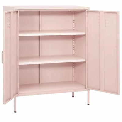 Discount π VidaXL Storage Cabinet Pink 31.5"x13.8"x40" Steel π 2 Discount π VidaXL Storage Cabinet Pink 31.5"x13.8"x40" Steel π - Image 2